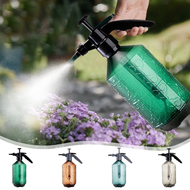 Regadera de alta presión de 2000 ml con boquilla de pulverización ajustable para plantas, jardinería y limpieza