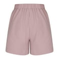 thumbnail image 4 of up to 60% off Gifts Usmixi Womens Summer Shorts Beach Fashion Dandelion Print Cotton Linen Short Pants Plus Size Elastic Waist Shorts with Pocket Pink m, 4 of 5