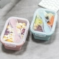 thumbnail image 2 of Foldable Silicone Lunch Box Portable Microwave oven Lunch Box with Fork Portable Lunch Box Refrigerated and Fresh-keeping Box pink 500ml, 2 of 6