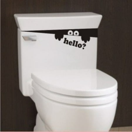Toilet Cartoon Decor Hello Sticker Wall Art Decals Removable Decal