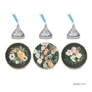 Peach Chalkboard Floral Garden Party Wedding Collection, Chocolate Drop Label Stickers, Graphic Only, 216-Pack