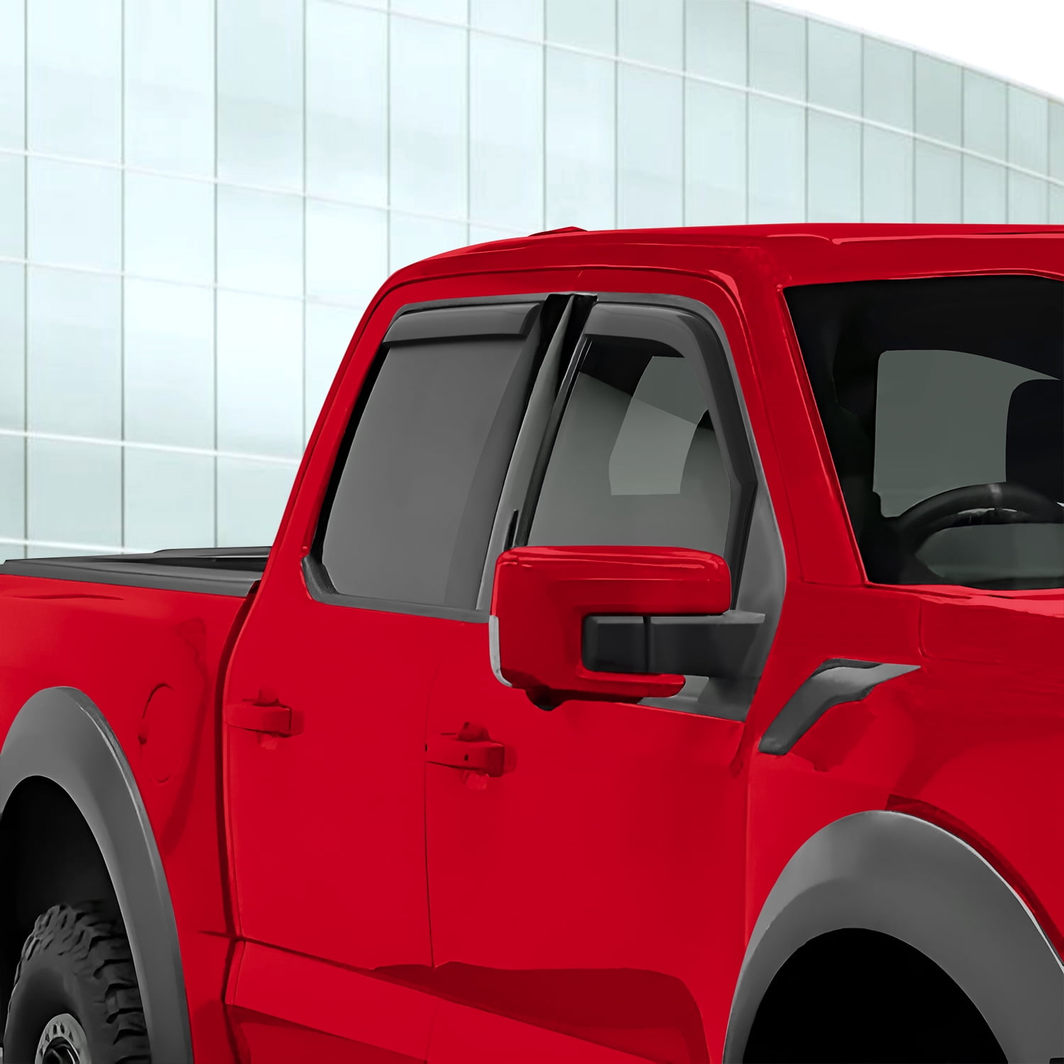 Voron Glass in-Channel Extra Durable Rain Guards for Ford F150 2021-2026 SuperCrew, Window Deflectors, Vent Window Visors, 4 Pieces - 200664