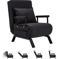 Convertible Bed Sleeper Chair,Tri-fold Upholstered Armchair Sleeper with Pillow,Folding Leisure Chaise Lounge Couch with 6 Angle Adjustable Backrest,Single Lazy Bed for Office Apartment