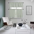 thumbnail image 4 of Sage Green Buffalo Plaid Kitchen Curtains, Farmhouse Green White Checkered Kitchen Curtains and Valances Set of 3, Light Filtering Tailored Tier Curtain 24 Inch Length Drapes for Cafe Sink Bedroom, 4 of 8