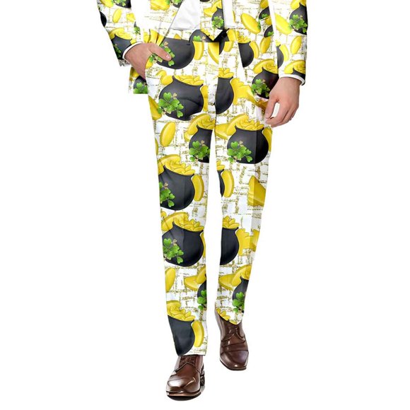 VBARHMQRT Pantalon de Survêtement pour Hommes Pantalon de Costume de la Saint-Patrick pour Hommes Style Festif Pantalon à Imprimé Intégral Pantalon à Quatre Feuilles Costume