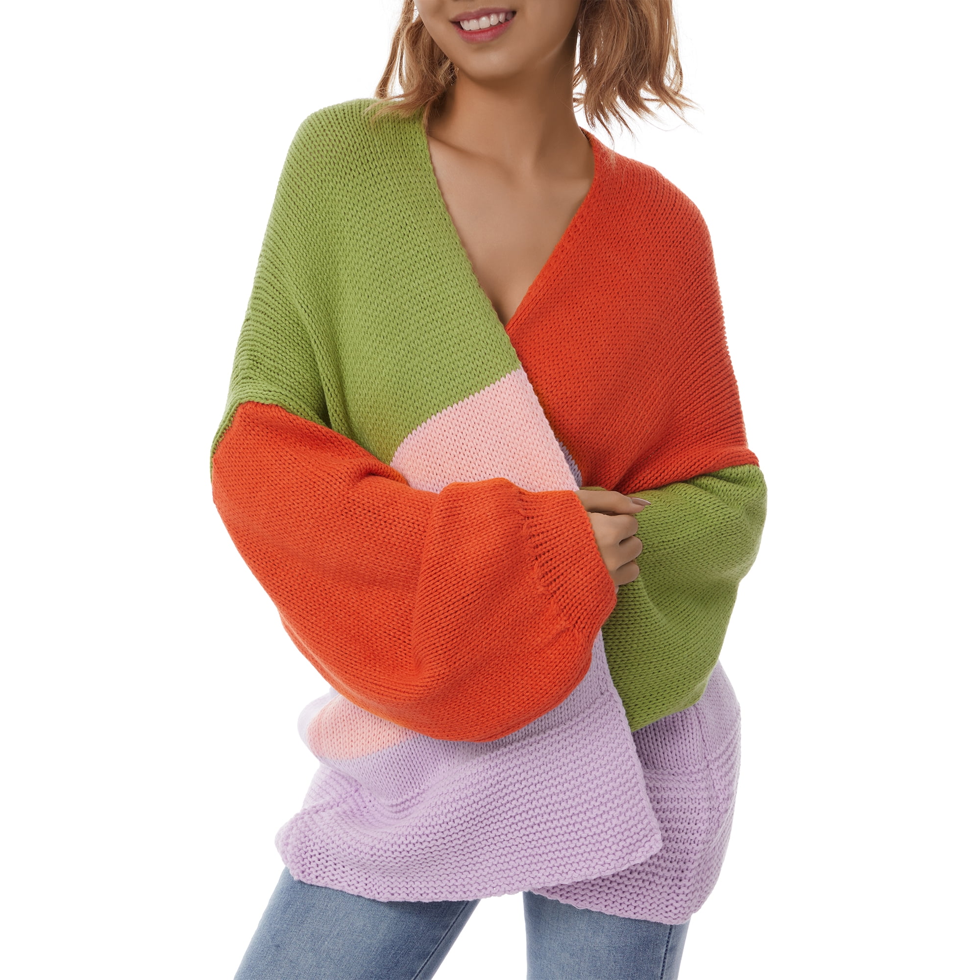 【SCENERITY】prom knit cardigan FOCUSNORM Women Juniors Open Front Sweater, Loose Color