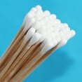 200Pcs 15CM Long Wooden Handle Cotton Swab SingleHead QTips Ear Nose