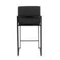 thumbnail image 5 of LumiSource Black Steel, Black PU Fuji High Back Counter Stool - Set of 2, 5 of 8