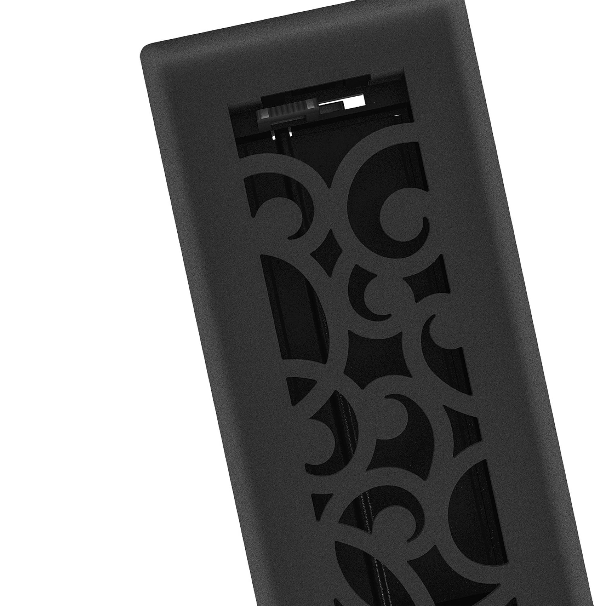 2in x 12in Wonderland Style Black Iron Metal Heating and Cooling Air Floor Register (5 PACK) - Overall 3 7/16" x 13 1/8"