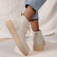 thumbnail image 3 of NECHOLOGY Zapatos Botines para mujer Botas grandes para mujer otoño e invierno nueva suela gruesa antideslizante con cordones frontales zapatos versátiles de alta moda para mujer (White 7), 3 of 7