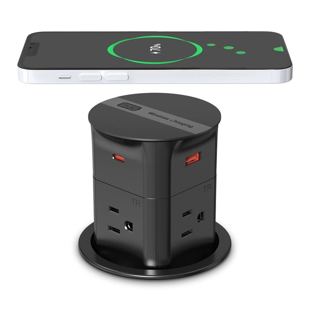 Pop Up Outlet ANNQUAN 3.15 con cargador inalámbrico de 15 W PD de 20 W