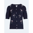 thumbnail image 6 of Free Assembly Women's and Women's Plus Beaded Cardigan Sweater with Short Puff Sleeves, Lightweight, Sizes XS-4X, 6 of 6