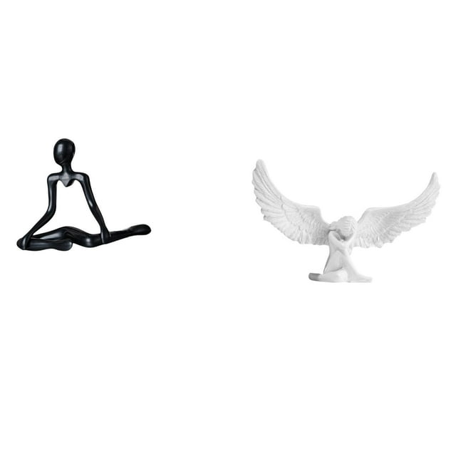 Figura de escritorio, pensador, escultura, ángel, estatua, adorno de resina, adorno decorativo abstracto artístico, acabado liso, adecuado para sala d