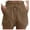 Brown, variant on Riforla Ladies' Solid Color Thin Hollow Out Design Pocket Tight Waist Shorts for Women Brown L