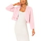 thumbnail image 1 of CHAQUETA CORTA ABIERTA INSPIRADA EN CHIC PARA MUJER, BOLERO DE FALSO PIEL DE MANGA LARGA, ABRIGO DE INVIERNO S, ROSA PÁLIDO, 1 of 5