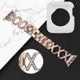 thumbnail image 3 of For Apple Watch Series 3/2/1 42mm Hollow X-Shape Rhinestones Decor Strap + Glitter Silver Watch Case, 3 of 3