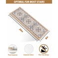 thumbnail image 5 of Boho Tribal Non-Slip Stair Treads for Wooden Steps Retro Flowers Indoor Carpet Stair Runners 10PCS 8x30 in with Adhesive for Pets and Seniors, 5 of 7