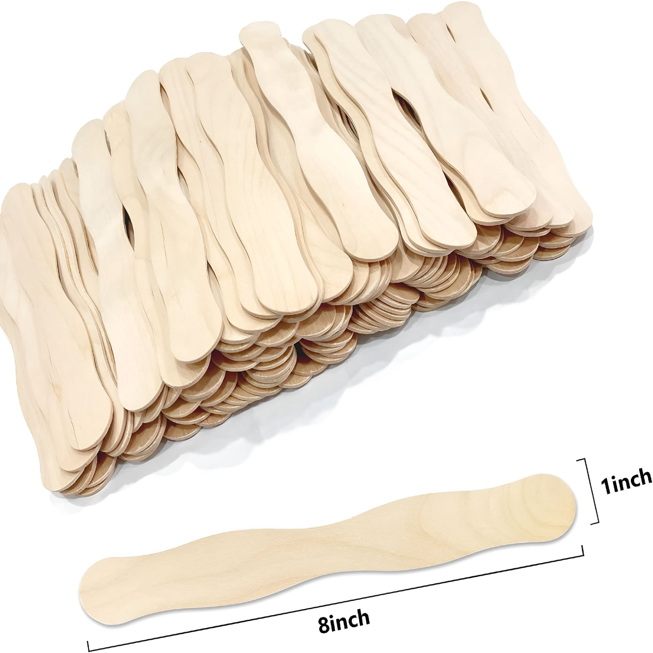 CCOCC 100 Pcs Wooden Fan Handles 8 Inch,Jumbo Craft Sticks for Wedding Programs,Paint Mixing Crafts,Home Art Projects,Classroom Art Supplies