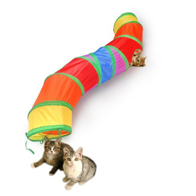 Cat Tunnels Tube Cat Toys, Cat Tunnel Bed Plegable Interactive Play Toy with Ball, Cat Tunnels for , Gran juguete para y Colco Gato Túnel