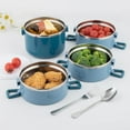 thumbnail image 3 of SANQIAHOME 4 Tier Stackable Stainless Steel Lunch Box Sealed(blue, 4 layers) with spoon and fork, 3 of 8
