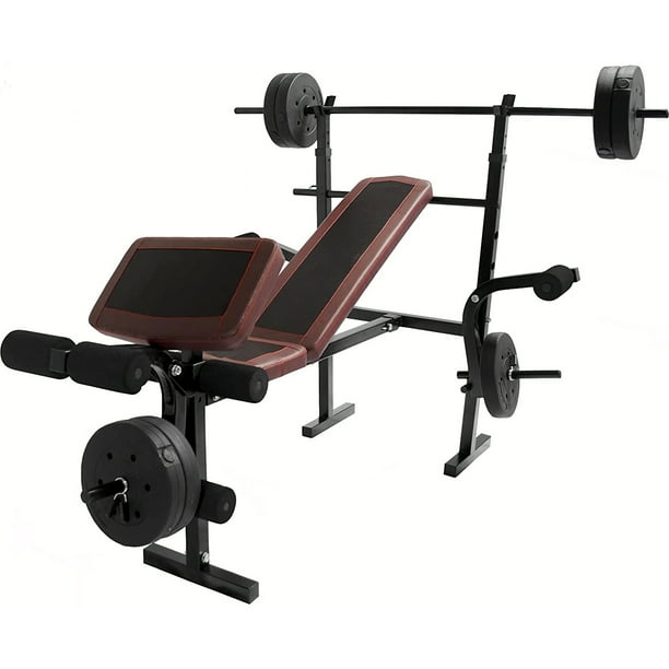 Banco de Pesas Multiposiciones Centurfit Discos Barra Recta