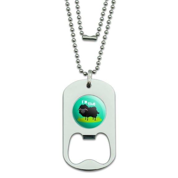 I'm The Black Sheep Funny Military Dog Tag Bottle Opener Pendant