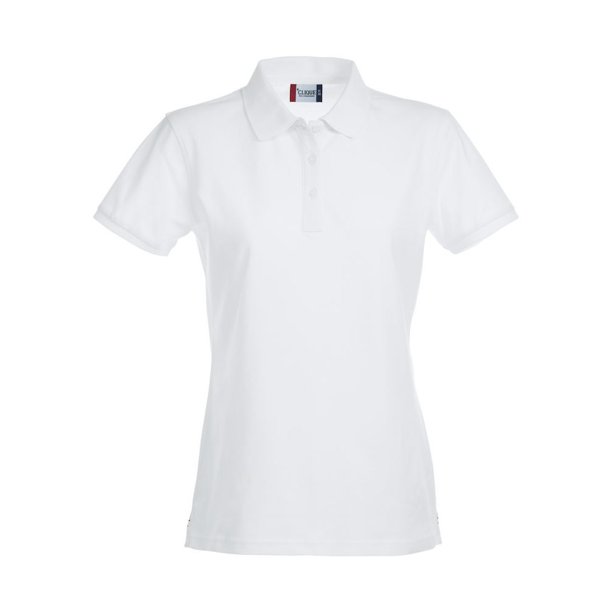 Clique - Polo Premium de Elástico para Mujer (Blanco)