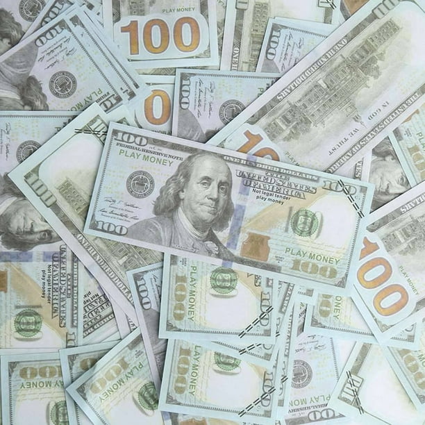 Pack De 100 Billetes Falsos De Dólar Realistas – Juego Educativo Y De Simulación Para Niños, Adolescentes Y Adultos – Ideal Para Juegos De Rol, Aulas O Bromas