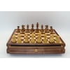 3" Sheesham/Boxwood French Style Chessmen on Walnut/Maple Veneer Chest