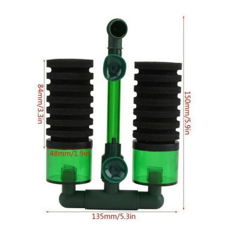 Supersellers Aquarium Fish Tank Biochemical Sponge Filter Air Pump Double Head Suction Cup Improve Water Oxygen Level Keep Water