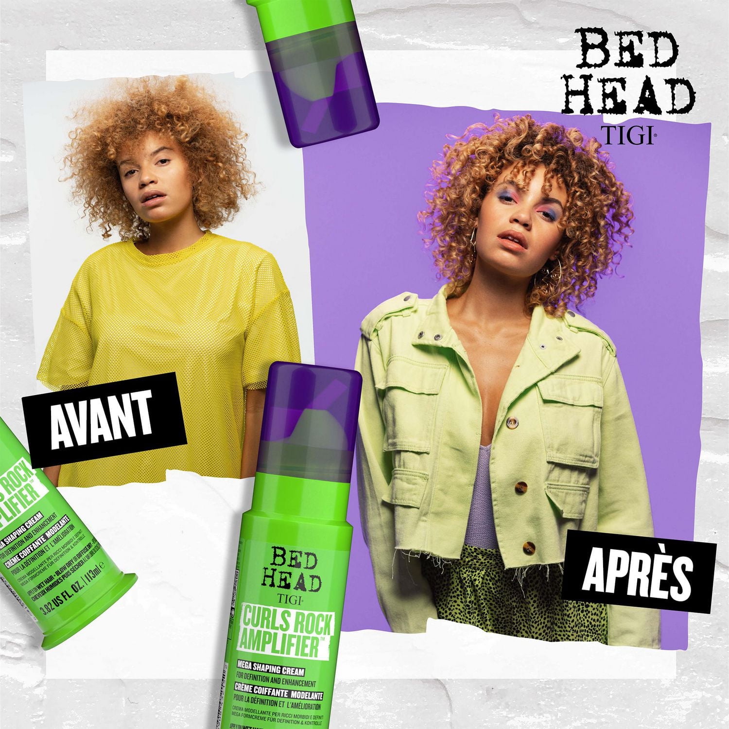 Bed Head par TIGI Curls Rock Amplifier Crème pour cheveux bouclés pour des boucles définies 3,82 oz liq. Définir les boucles et les ondulations