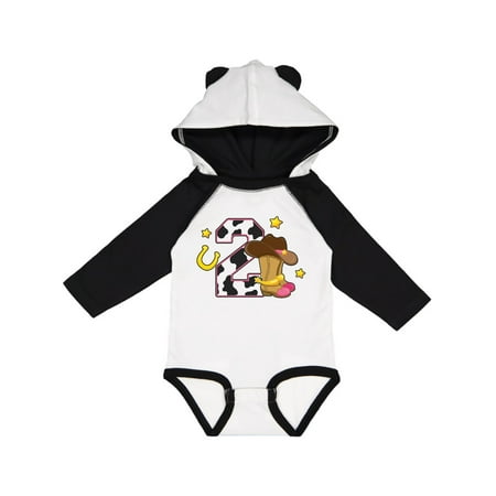 

Inktastic Cowgirl Birthday Two years old with Cowgirl Boots Gift Baby Girl Long Sleeve Bodysuit