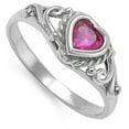 thumbnail image 4 of Heart Love Swirl Ring .925 Sterling Silver Band Jewelry Female Male Unisex Size 2, 4 of 4
