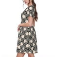 thumbnail image 2 of Cauagu Daisy Plaid Black Print Summer Dresses for Women 2025 Loose Short Sleeve Casual Sundresses with Pockets, 2 of 6