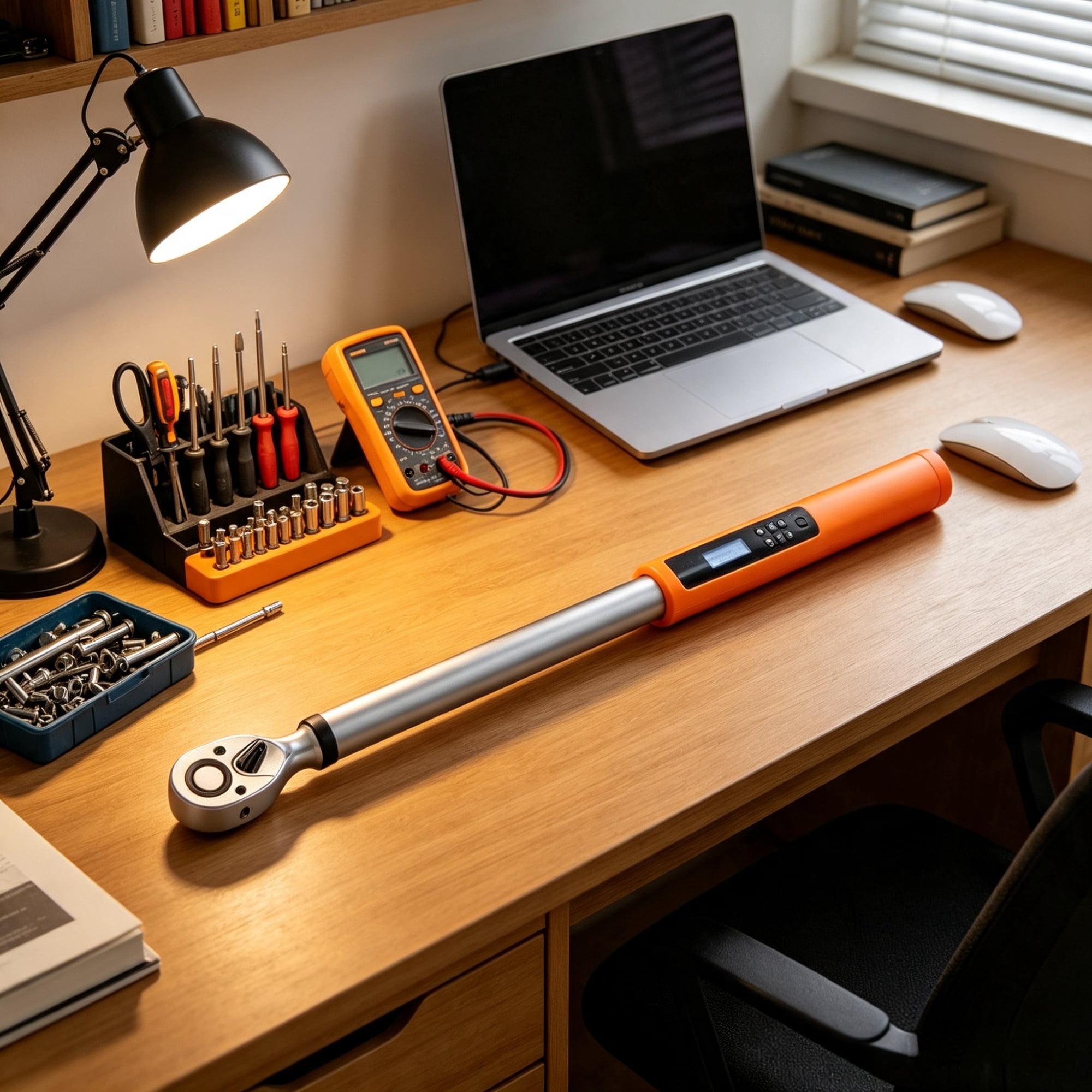 Digital Torque Wrench, 1/2" Drive Electronic Torque Wrench Kit, 25–250 ft.lb / 34–340 N.m, ±2% Accuracy, 3-Mode Adjustable with LED Screen & Buzzer Calibration