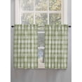 thumbnail image 5 of Sage Green Plaid Bathroom Window Curtain, Modern Art Checkered Farmhouse Light Filtering Coffee Kitchen Curtains, Bedroom Living Room Curtains 2 Panel 84"x54", 5 of 6