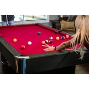 Mizerak Donovan II 8 Ft. Billiard Table with 2 Cues, Set of Billiard Balls, Triangle Brush and Chalk