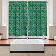thumbnail image 2 of Ambesonne Leaves Kitchen Curtains, Hawaiian Tropical Foliage, 55"x39", Green Night Blue, 2 of 3