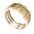 thumbnail image 2 of 0.3 ct Brilliant Round Cut Simulated Yellow Diamond 18K White/Rose/Yellow Gold Stackable Band SZ 10, 2 of 6