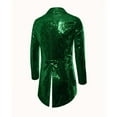 thumbnail image 3 of 2025 Mens Sequins Tailcoat Jacket Victorian Steampunk Swallowtail Costumes Gothic Victorian Frock Party Show Tux Blazer Coat Green Xl, 3 of 3
