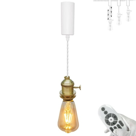 

FSLiving Adjustable Height H Type Track Lighting Retro Track Light Heads E26 3 Way Vintage Turn Knob Lamp Socket Smart LED Edison Bulbs Track Mount for Kitchen Island - 1 Light