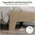 thumbnail image 5 of Amolife Queen Bed Frame, Fabric Platform Bed with Adjustable Headboard, No Box Spring Required, Beige, 5 of 6