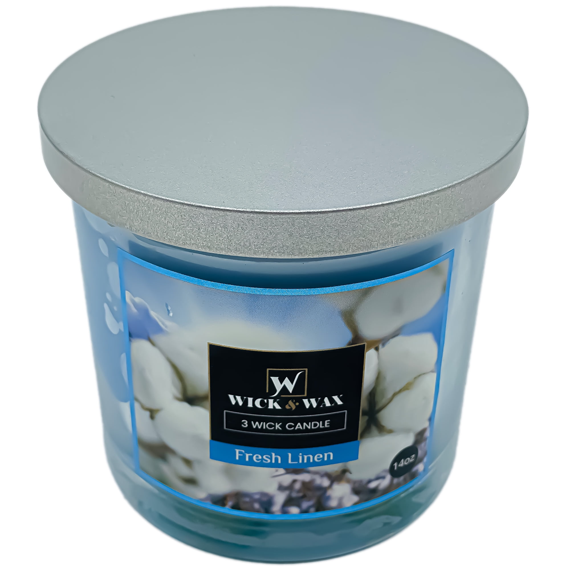 VeZee's 3 Wick 14 oz Fresh Linen Scented Jar Candles by Wick & Wax, Lift your spirits with the refreshing, pleasant fragrance:2 Jars