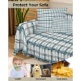 thumbnail image 4 of Buffalo Plaid Blue Sofa Covers for 3 Cushion,Washable Couch Cover for Sectional Sofa Slipcoverwith Tassel,Shabby Chic Grid Gingham Lattice Loveseat Covers Futon Cover Throw Blanket 71''x118'', 4 of 8