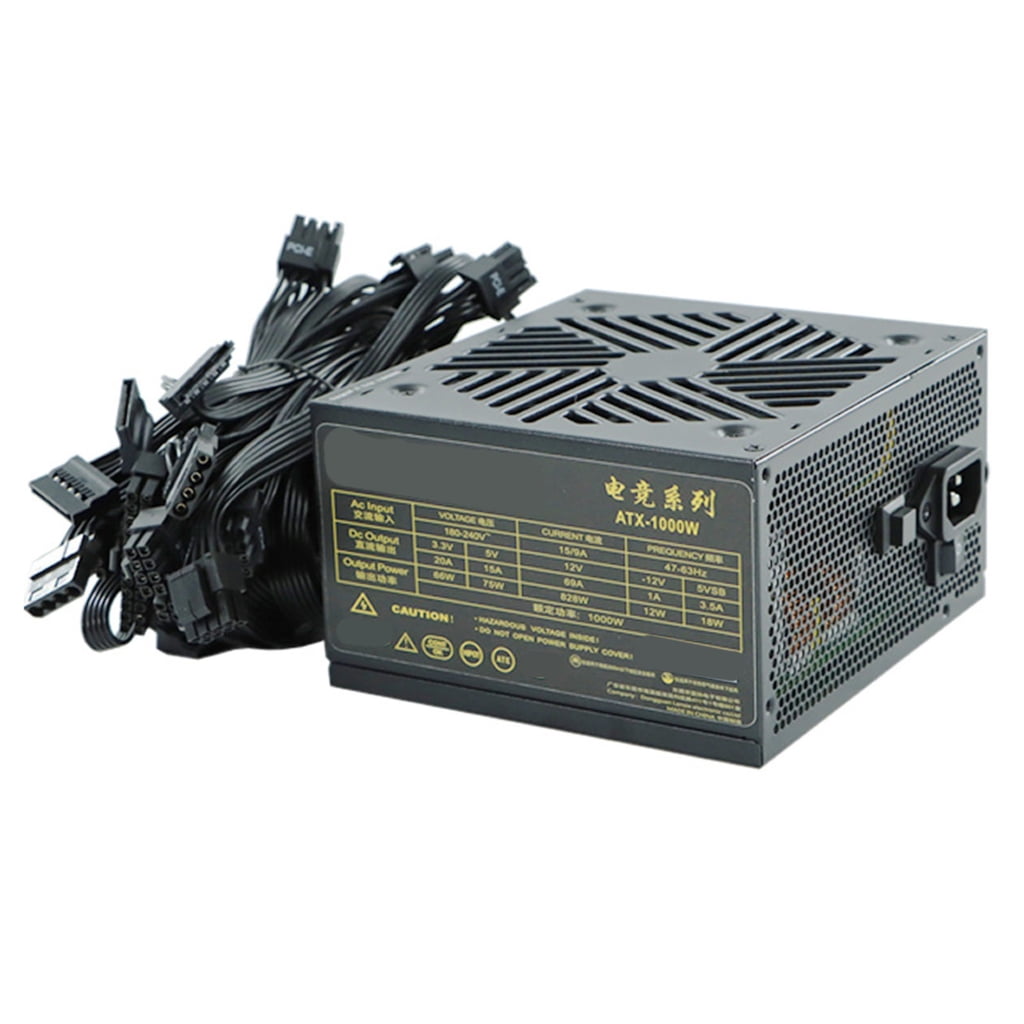 180-240V Energy Saving 1000W Mining Power Supply Unit with Cooling Fan For PC Computer Component Mining Machine