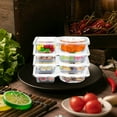 thumbnail image 6 of 8pc Double Compartment Condiment Containers with Lids, 2-Compartment Snack Containers for Sauces and Dressings, 180ml Capacity, Reusable and Disposable, Food-Grade Plastic for Home and Travel, 6 of 9