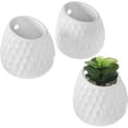 thumbnail image 4 of MyGift 3 Piece 4-Inch Golf Ball-Inspired Wall-Mountable Planters, White Ceramic, 4 of 7