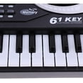 thumbnail image 3 of Teclado de piano digital de 61 teclas con micrófono recargable USB para escenario de bar, adecuado para principiantes-negro, 3 of 4