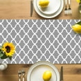 thumbnail image 4 of Table Runner Moroccan Lattice Table Decoration for Kitchen Dinning Grey Geometric Classic Quatrefoil Trellis Table Decoration for Indoor Outdoor Party Wedding Decor 13x90inch, 4 of 7
