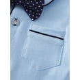 thumbnail image 5 of CARETOO Newborn Boy Clothes Suits Dress Shirt Beret Suspender Pants Bowtie Outfit Wedding 4Pcs Set, 5 of 21